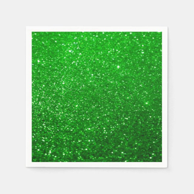Bold Glitter Background - Green Napkin (Front)