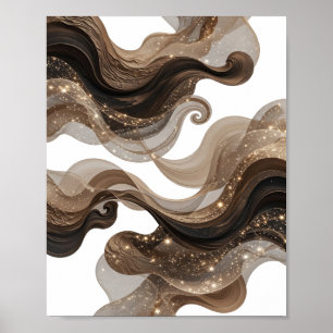 Bold Gold ABSTRACT ART Artistic Motif Poster