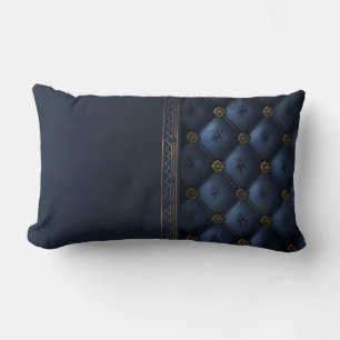 Bold Gold and Navy Blue Abstract  Lumbar Pillow