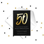 Bold gold elegant 50th birthday party<br><div class="desc">Celebrate 50 years with this black and gold invitation featuring a large stylized 50. Chic and stylish,  this invitation is great for a 50th birthday party or even a 50th anniversary celebration. Find coordinating party supplies in the Lea Delaveris Design 50th birthday collection.</div>