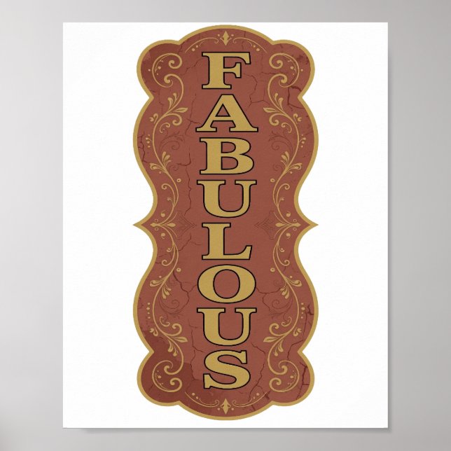 Bold Gold FABULOUS Design Poster (Front)