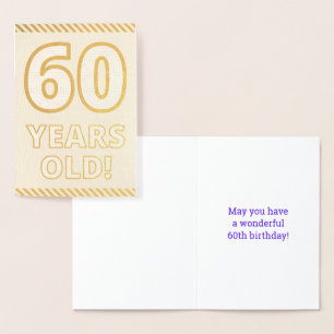 Bold, Gold Foil "60 YEARS OLD!" Birthday Card