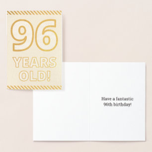 Bold, Gold Foil "96 YEARS OLD!" Birthday Card