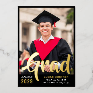 Bold Gold Graduation Announcement & Party Invite