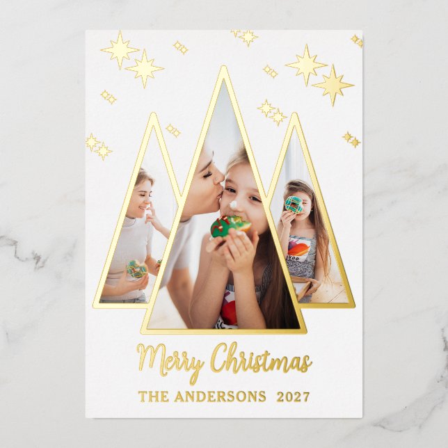 Bold Gold Holiday Photo Card (Front)