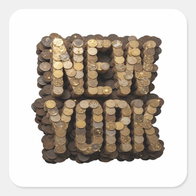 Bold Gold NEW YORK Sticker Graphic (Front)