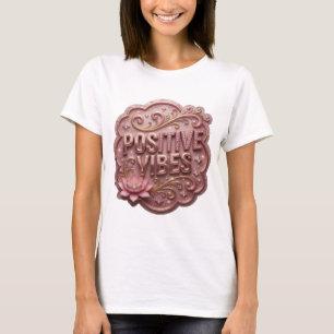 Bold Gold POSITIVE VIBES Shirt Design