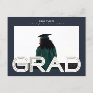 bold gold script graduation announcement photo