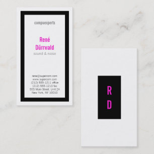 Bold, good to read, black and magenta business card