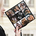 Bold Grad Black 8 Photo Collage Graduation Cap Topper<br><div class="desc">Celebrate your graduation day in style with a photo collage graduation cap topper! The custom graduation cap topper features "Grad" in bold white lettering with a black background (or colour of your choice) surrounded by 8 of the graduate's favourite photos. Choose photos of your friends, family, pets, etc. Personalize the...</div>