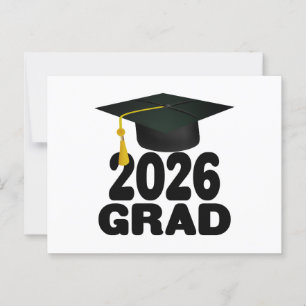 Bold Grad Cap Class of 2026 Graduation Postcard