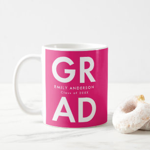 Bold Grad Hot Pink Photo Graduation Coffee Mug