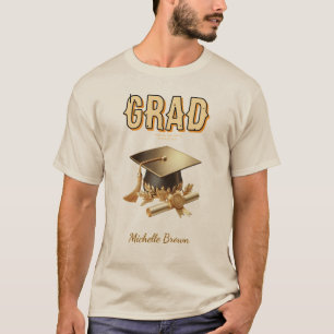 Bold grad modern trendy graduation personalized  T-Shirt