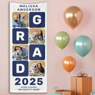Bold Graduate Custom 5 Photos Graduation Party  Banner