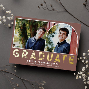Bold Graduation Arch Photo Foil Invitation