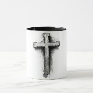 Bold, Graphic Christian Cross Coffee Mug