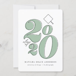 Bold graphic class of 2020 graduation announcement