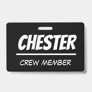 bold, graphic lanyard - crew member, volunteer etc badge