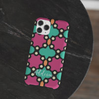 Bold Graphic Pink and Teal Tile Pattern