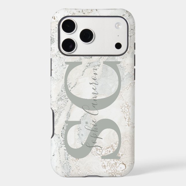 Bold graphic typography initial marble (Back)