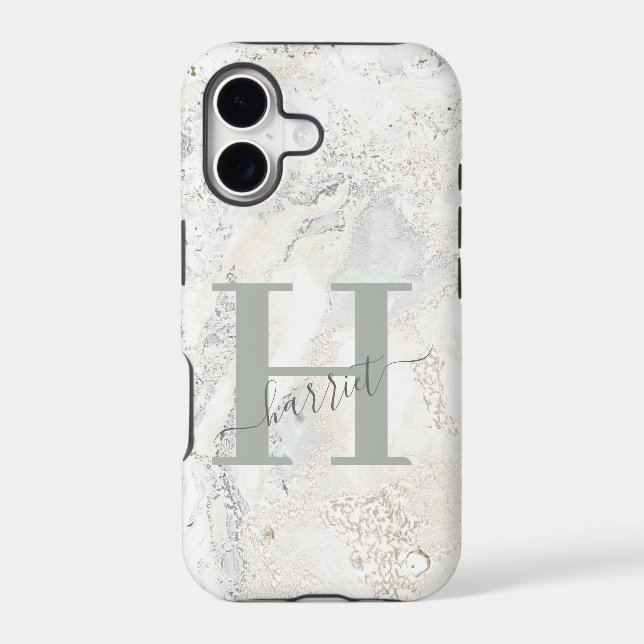 Bold graphic typography initial marble (Back)