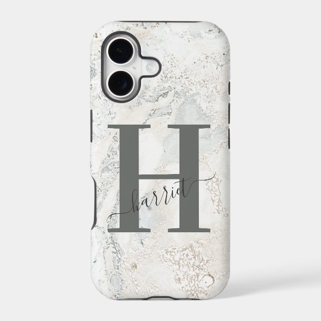 Bold graphic typography initial marble (Back)