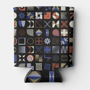 Bold graphics, abstract vintage shapes. can cooler