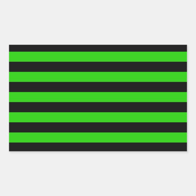 Bold Green and Black Stripes Pattern Sticker (Front)