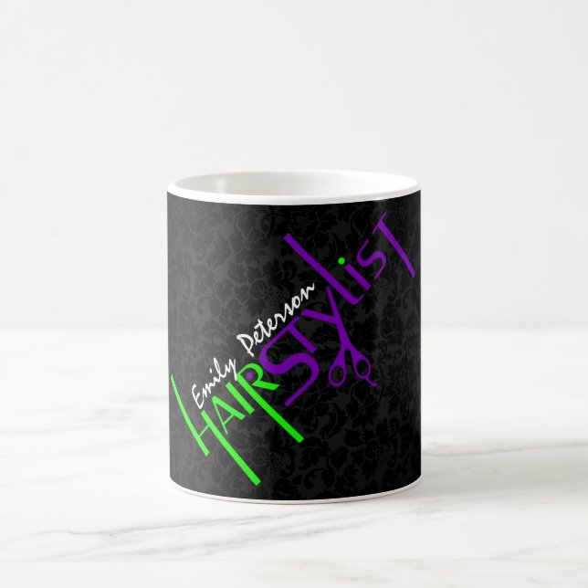 Bold Green And Purple Text Design Coffee Mug (Center)