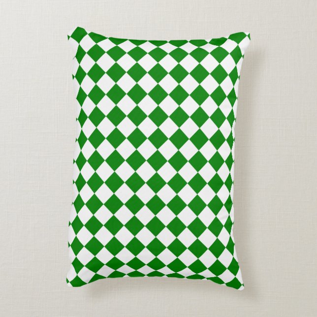Bold Green and White Chevron Pattern 12" x 16" Accent Pillow (Back(Vertical))