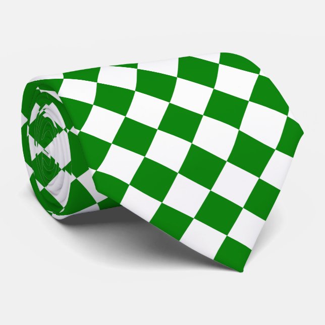 Bold Green and White Chevron Pattern Classic Tie (Rolled)