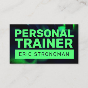 Bold green fitness professional business card