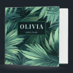 Bold green jungle tropical palm pattern binder<br><div class="desc">Bold green jungle tropical palm pattern</div>