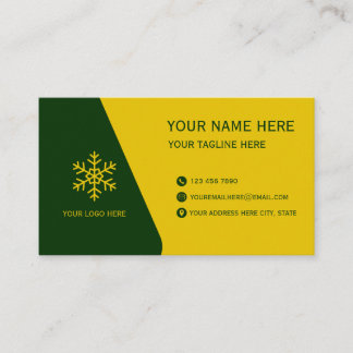 Bold Green Yellow Modern Business Card