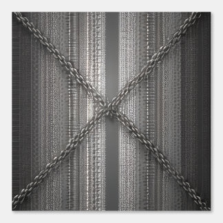 Bold Grey stripe with cross chains Wallpaper