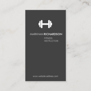 Bold Grey/White Personal Trainer Business Card