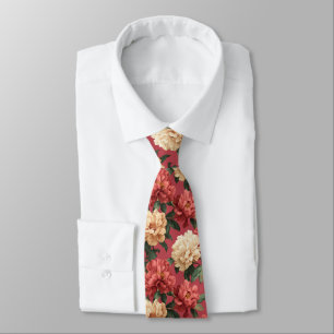 Bold Groomsman Gift Peonies Tie