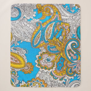 Bold, grungy, islamic, psychedelic, colorful ornam sherpa blanket
