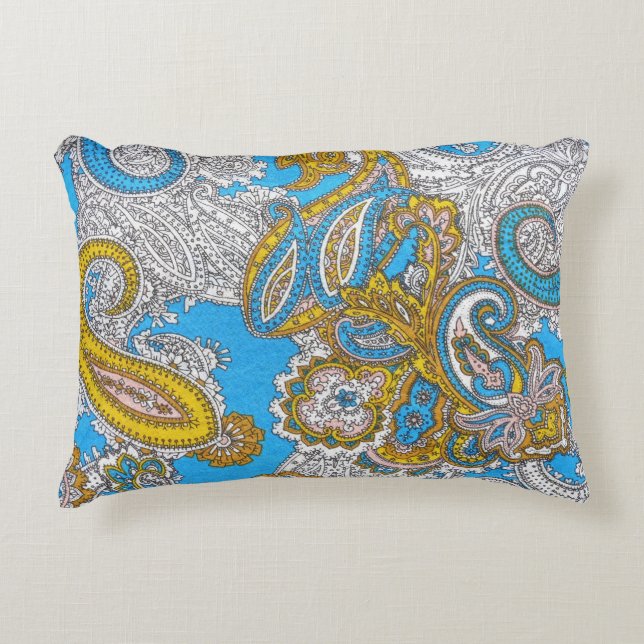 Bold Grungy Islamic Psychedelic Ornament Accent Pillow (Front)