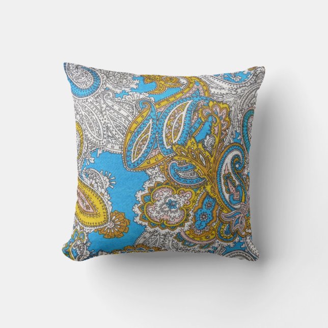 Bold Grungy Islamic Psychedelic Ornament Throw Pillow (Front)