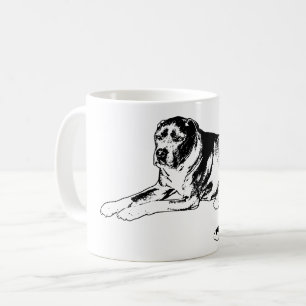 Bold Guardian in Vector Lines Coffee Mug