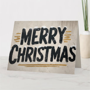 Bold Hand-Lettered "Merry Christmas" Text Card