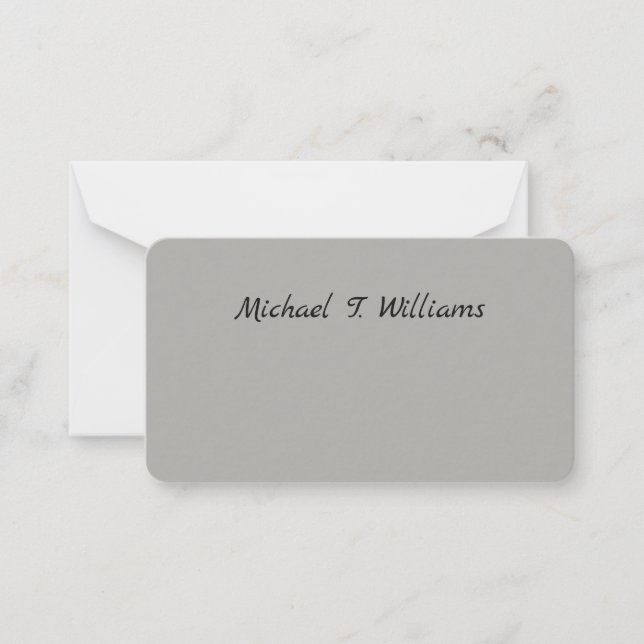 Bold Handwriting Classical Grey Elegant Minimalist Card (Front)