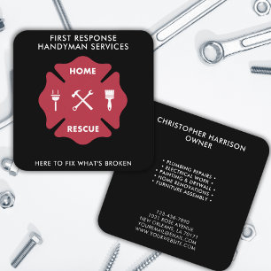 Bold Handyman Professional Repair Service  Square Business Card