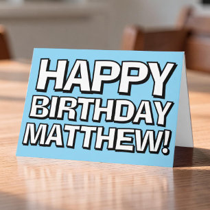 Bold Happy Birthday Custom Name Birthday Greeting Card