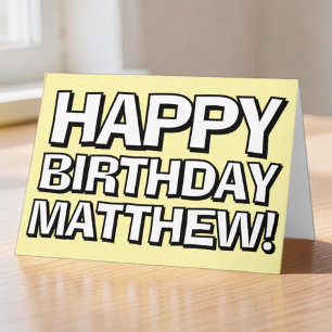 Bold Happy Birthday Custom Name Birthday Greeting Card