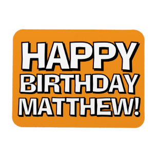 Bold Happy Birthday Custom Name Birthday Greeting Magnet