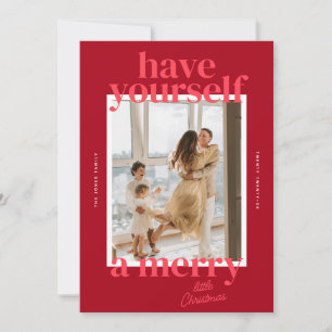 Bold Have Yourself a Merry Little Christmas Photo Holiday Card