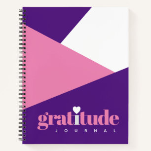 Bold Heart Purple Pink Gratitude Affirmations Notebook