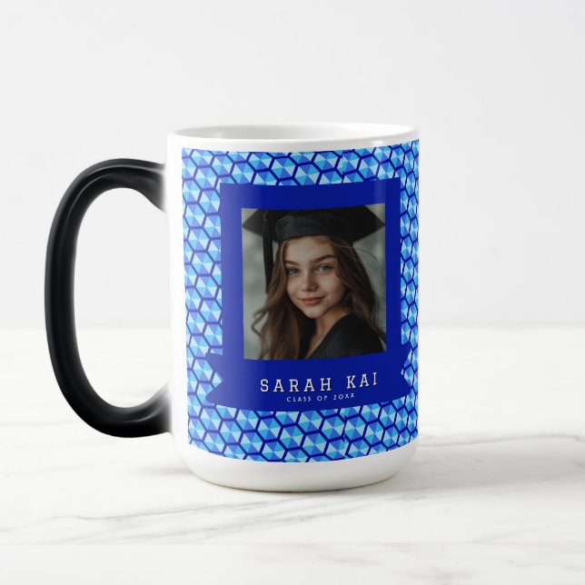 Bold Hexagonal Pattern Commencement Magic Mug (Left)